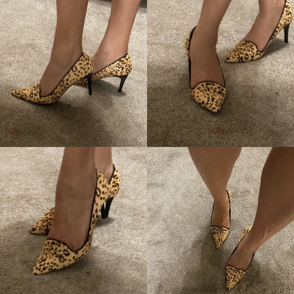 Designer animal print heels